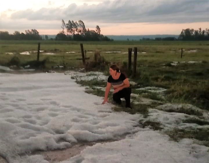 Olhar 67 - Temporal com chuva de granizo causou estragos na tarde desta sexta-feira (22), na região Sul do Estado