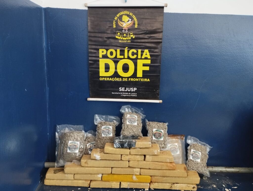 Olhar 67 - DOF apreende maconha e skunk escondidos dentro de galões de tintas