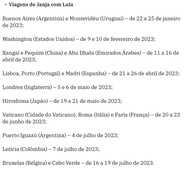 Olhar 67 - Janja viajou mais em 7 meses do que Michelle Bolsonaro em 4 anos